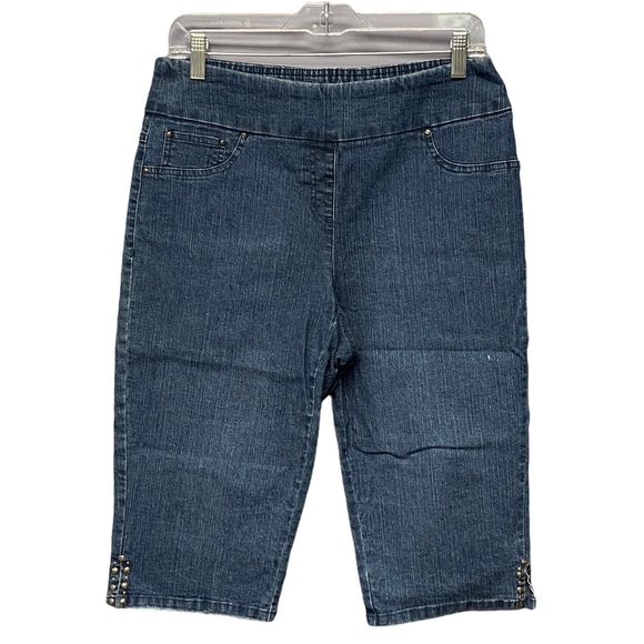 Ruby Rd. Pants - Ruby Rd petite crop capri denim pull on elastic waist